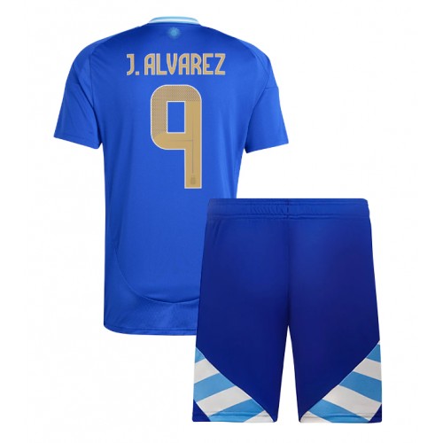 Fotbalové Dres Argentina Julian Alvarez #9 Dětské Venkovní Copa America 2024 Krátký Rukáv (+ trenýrky)